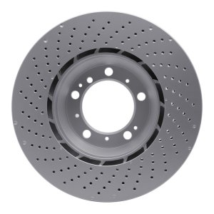 Porsche 911 Brake Rotor (1) - Right Rear - R1 Concepts - GeoSPEC Coated Rotor - Drilled - `99-`23